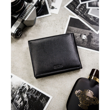 Klassische, schwarze Herren Geldbörse aus Leder – Peterson