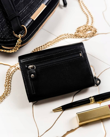 Geschenkset: große Damen Geldbörse und Schlüsselanhänger aus Leder – Peterson