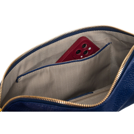 Große dunkelblaue Damen Hüfttasche aus Öko-Leder, Crossbody – Peterson