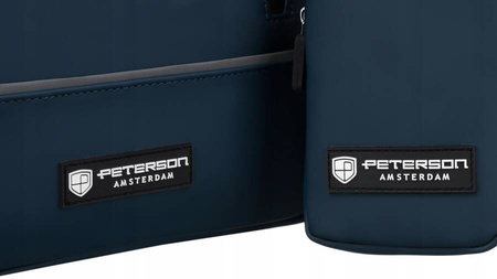 Robuster City Rucksack aus Synthetikmaterial mit Etui im Set – Peterson