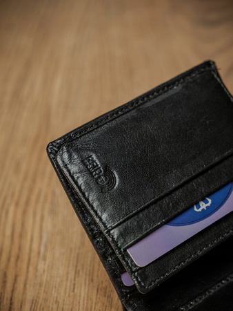 Herren Geldbörse hochkant aus glattem Echtleder mit RFID-Schutz – Pierre Andreus