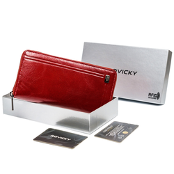 Große Damen Geldbörse in Federmäppchen-Form mit Reißverschluss – Rovicky