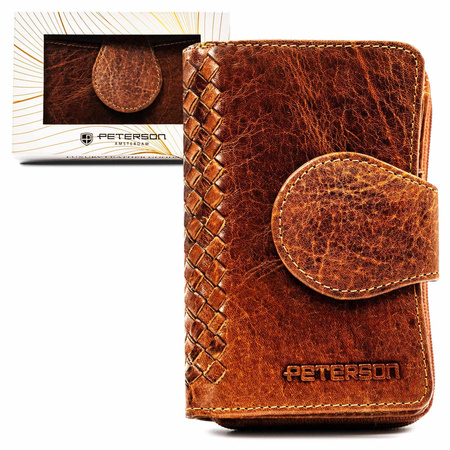 Rustikale Leder Geldbörse mit RFID-Schutz – Peterson