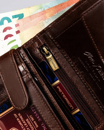 Herren-Geldbörse aus Leder ohne Verschluss – Peterson