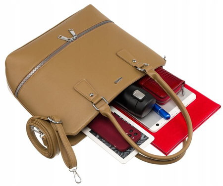 Stilvolle Damen Shopper aus Öko-Leder mit abnehmbarem Riemen – Rovicky