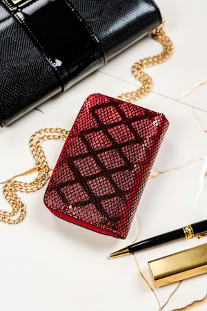 Glänzende Damen Geldbörse aus echtem Leder – Lorenti