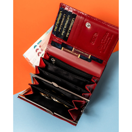 Damen Geldbörse für Karten und Münzen aus Leder – Peterson