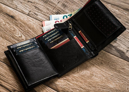 Vertikale Herren Geldbörse aus Echtleder mit RFID – Peterson