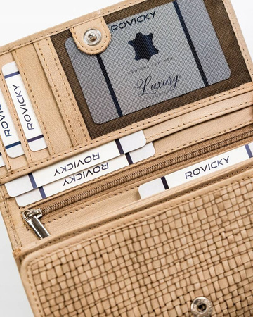 Große Damen Geldbörse aus Echtleder – Rovicky
