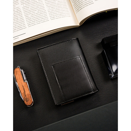 Klassische Herren Geldbörse hochformat schwarz aus Leder – 4U Cavaldi