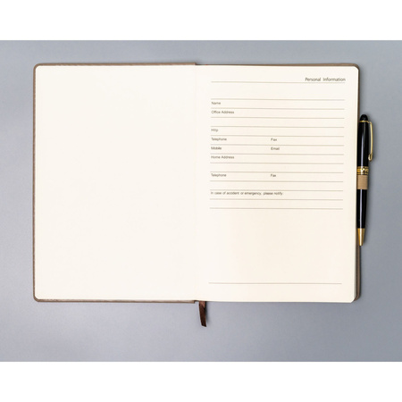 Notizbuch mit festem Einband in Khaki, liniert bedruckt - Peterson