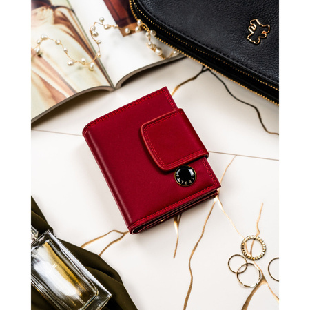 Rote Damen-Geldbörse aus Natur- und Öko-Leder mit RFID-System - Peterson