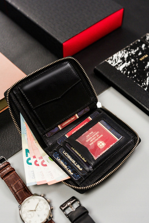 Große Herren Geldbörse mit Reißverschluss aus Leder – Peterson