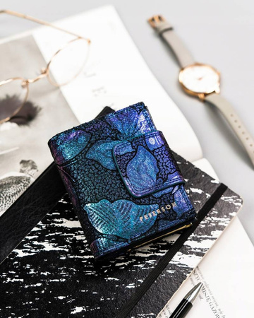 Kleine Damen-Geldbörse aus Leder mit Druckknopf - Peterson