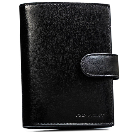 Vertikale Herren Geldbörse mit RFID-Schutz und Verschluss – Rovicky