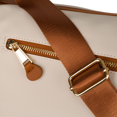 Kleine Damen Tasche aus Nylon in Braun-Beige – Peterson