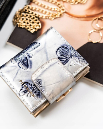 Damen Geldbörse aus Leder mit Bügel- und Druckknopfverschluss – Peterson