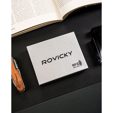 Herren Geldklammer schwarz aus Leder – Rovicky