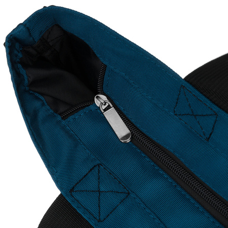 Türkisfarbene Damen-Shopper-Tasche mit bequemen Griffen und einem abnehmbaren Gürtel, mit Reißverschluss zu schließen - Peterson