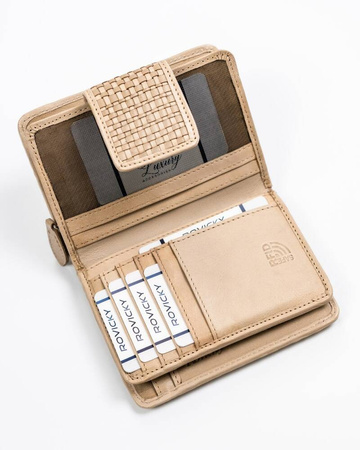 Damen Geldbörse aus Leder mit Druckknopfverschluss – Rovicky