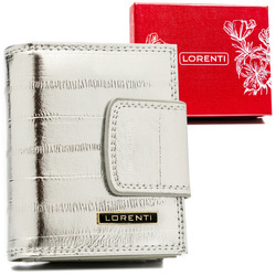 Elegante, kleine Damen Geldbörse aus Leder mit Bügel- und Druckknopf – Lorenti