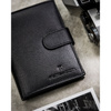Schwarze Herren Geldbörse aus Leder mit Druckknopf und RFID-Schutz – Peterson