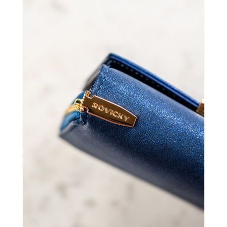 Mittlere Damen-Geldbörse aus Öko-Leder in Marineblau - Rovicky