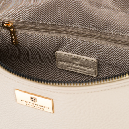 Beige Damen-Gürteltasche aus Öko-Leder mit Reißverschluss – Peterson