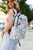 Klassischer Damen Rucksack aus Polyester mit Blumenmuster – Rovicky