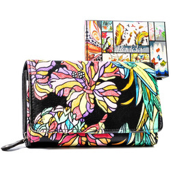 Große Damen Geldbörse aus Leder mit Druckknopf – Rovicky