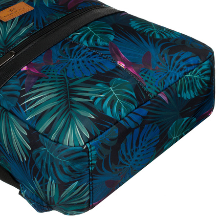 Mehrfarbiger Damen Rucksack aus Polyester mit schönem Blättermuster – Rovicky