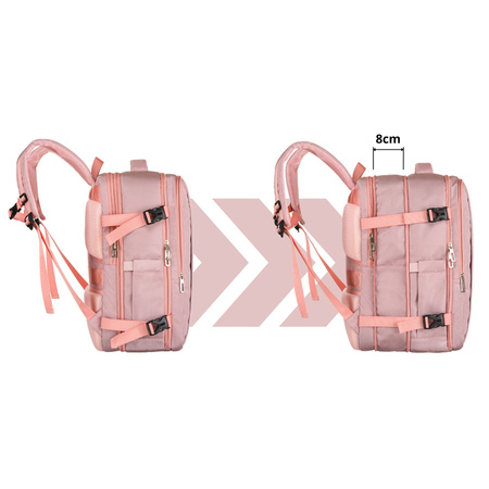 Rucksack mit Laptopfach aus pinkfarbener Cordura mit verstellbaren Trägern – Peterson