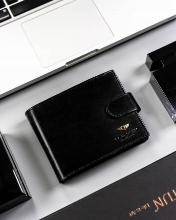 Große Herren-Geldbörse aus Leder mit Druckknopf - Peterson