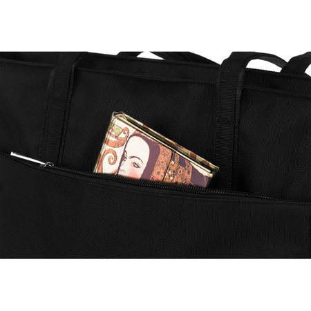 Praktische schwarze Damen Shopper Tasche für die Schulter – Peterson