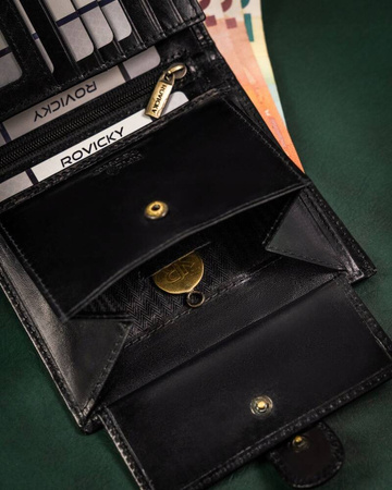 Große Herren Geldbörse aus Leder mit RFID-Schutz – Rovicky