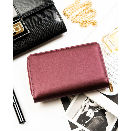 Damen-Geldbörse aus Öko-Leder in violetter Farbe, ausgestattet mit RFID-System – Peterson