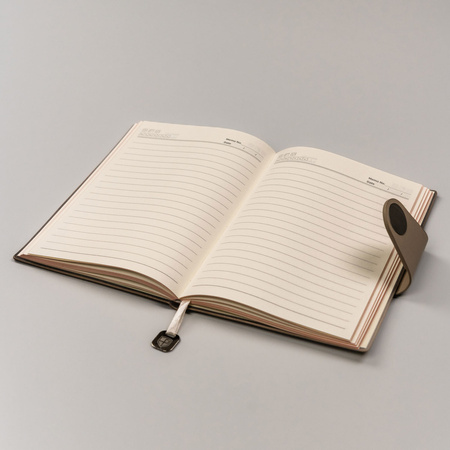 Beiger Notizblock im A5-Format, liniert – Peterson