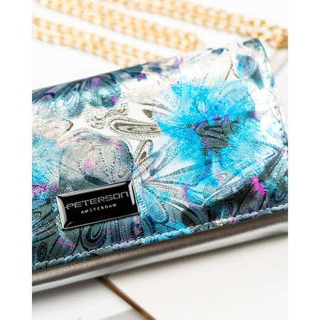 Mehrfarbige, horizontale Damen Geldbörse mit Druckknopf – Peterson