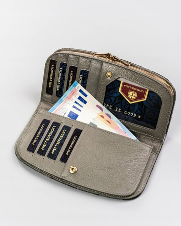 Damen Geldbörse aus Leder mit holografischen Schmetterlingen – Peterson