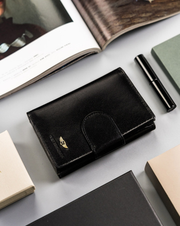 Mittlere Damen Geldbörse aus Leder mit Druckknopf – Peterson