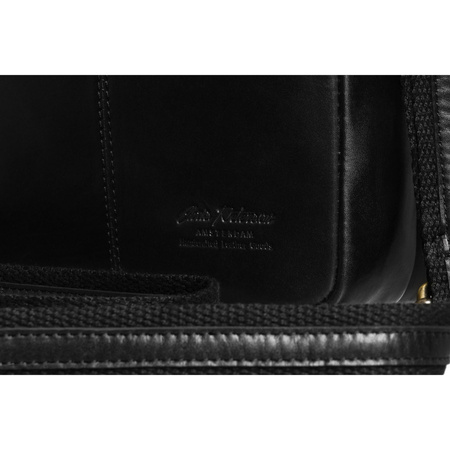 Schwarze Herren-Tasche aus echtem Leder mit verstellbarem Schulterriemen – Peterson