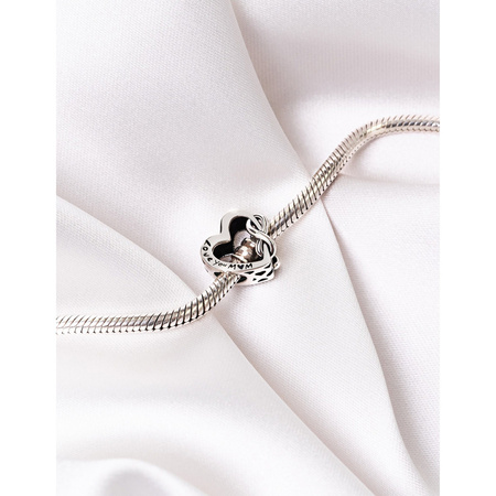 Silberner Charm Herz mit Unendlichkeitszeichen für Modulararmband – Peterson
