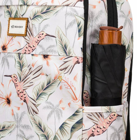 Klassischer Damen Rucksack aus Polyester mit Blumenmuster – Rovicky