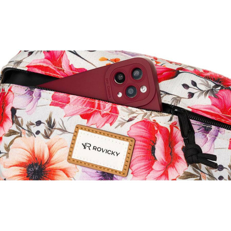 Bauchtasche für Damen mit Blumenmuster und Reißverschluss – Rovicky