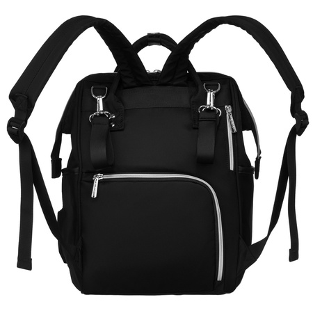 Schwarzer Rucksack aus Polyester mit Griffen zur Befestigung am Trolley – Peterson