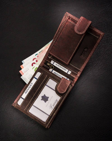 Große Herren Geldbörse aus echtem Leder mit Druckknopf – Always Wild