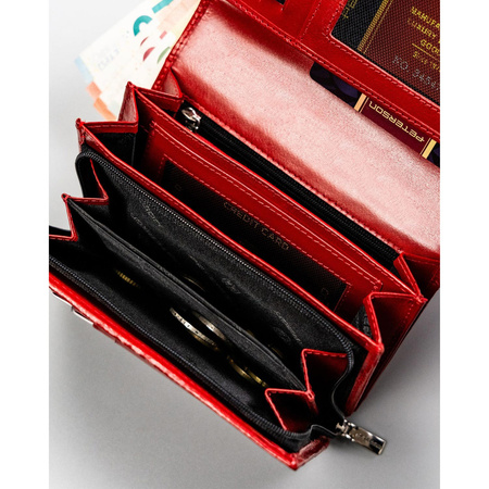 Moderne Damen Geldbörse in Rot mit RFID-Schutz – Peterson