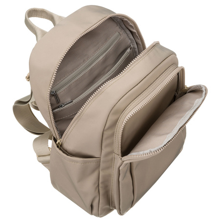 Praktischer Damen-Rucksack aus Polyester in Ecru, ein Hauptfach – Peterson