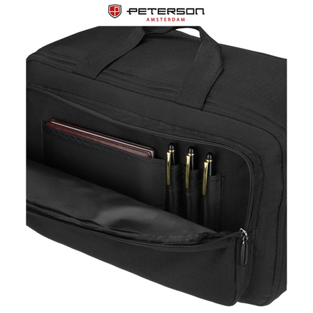 Reiserucksack in schwarz mit Reißverschluss, ideal für Handgepäck – Peterson