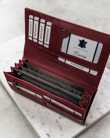 Große Damen Geldbörse aus echtem Leder mit Druckknopf – 4U Cavaldi